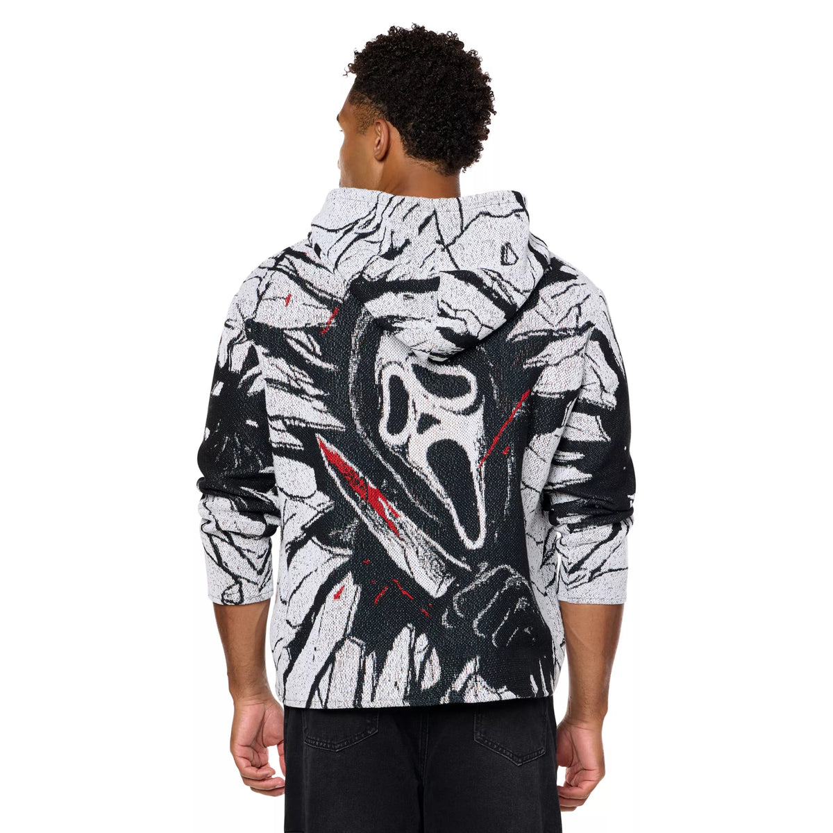 Ghost Face Knife Jacquard Hoodie